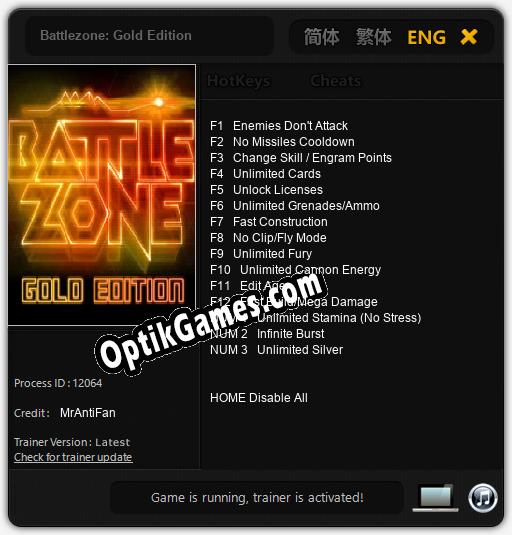 Battlezone: Gold Edition: Trainer +15 [v1.5]