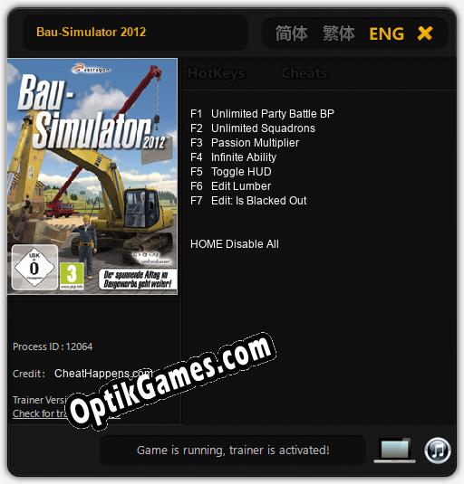 Trainer for Bau-Simulator 2012 [v1.0.8]