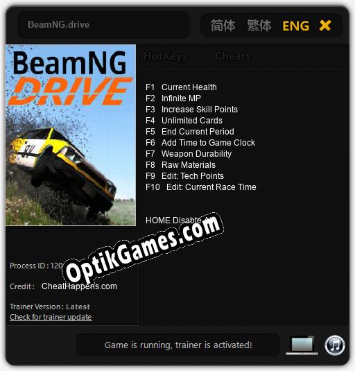 Trainer for BeamNG.drive [v1.0.2]