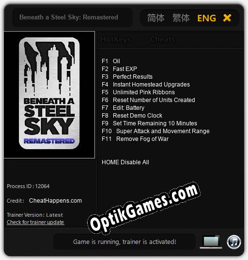 Beneath a Steel Sky: Remastered: TRAINER AND CHEATS (V1.0.54)