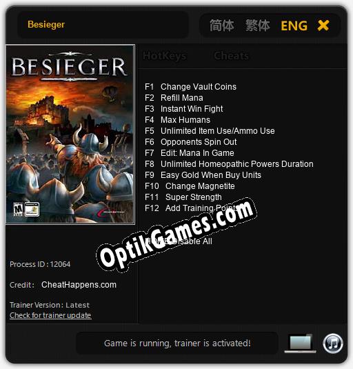 Besieger: Cheats, Trainer +12 [CheatHappens.com]