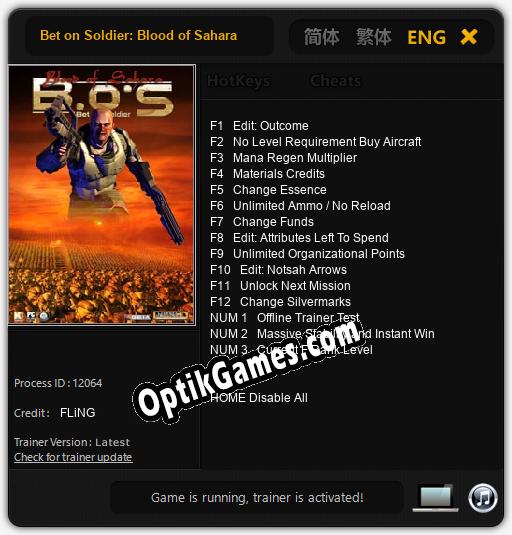 Bet on Soldier: Blood of Sahara: TRAINER AND CHEATS (V1.0.63)