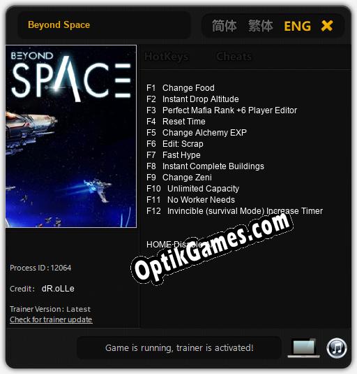 Beyond Space: Cheats, Trainer +12 [dR.oLLe]