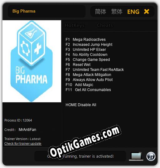 Big Pharma: Cheats, Trainer +11 [MrAntiFan]