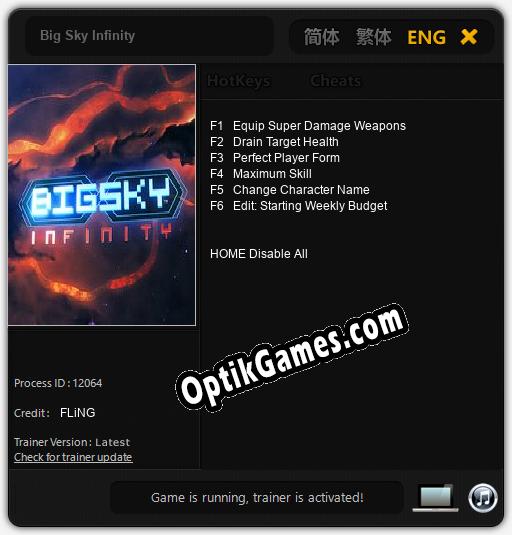 Big Sky Infinity: Cheats, Trainer +6 [FLiNG]