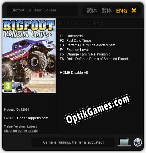 Trainer for Bigfoot: Collision Course [v1.0.8]