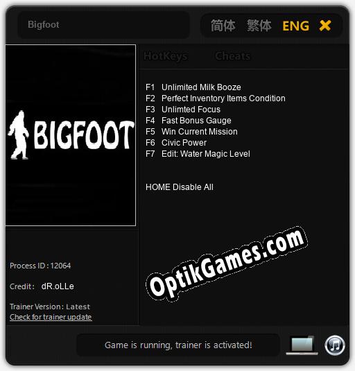 Bigfoot: TRAINER AND CHEATS (V1.0.95)
