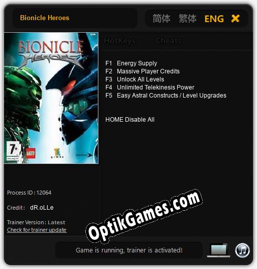 Bionicle Heroes: Cheats, Trainer +5 [dR.oLLe]