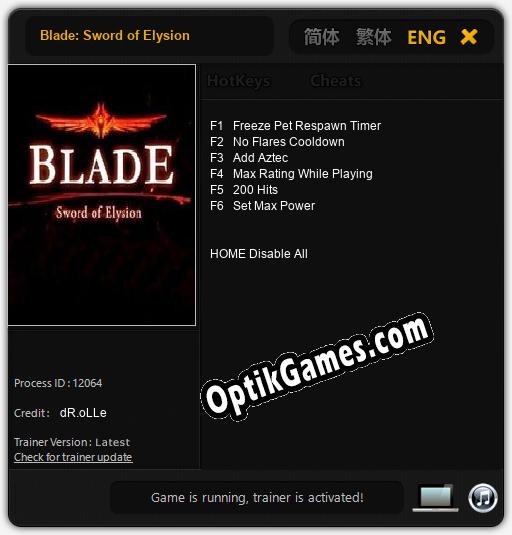 Blade: Sword of Elysion: Trainer +6 [v1.5]