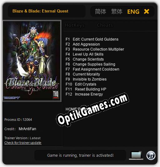 Blaze & Blade: Eternal Quest: Cheats, Trainer +12 [MrAntiFan]