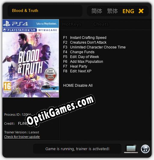 Blood & Truth: Cheats, Trainer +8 [FLiNG]