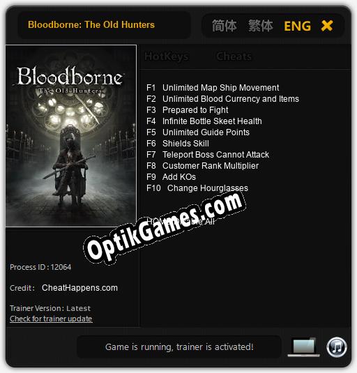 Bloodborne: The Old Hunters: Cheats, Trainer +10 [CheatHappens.com]