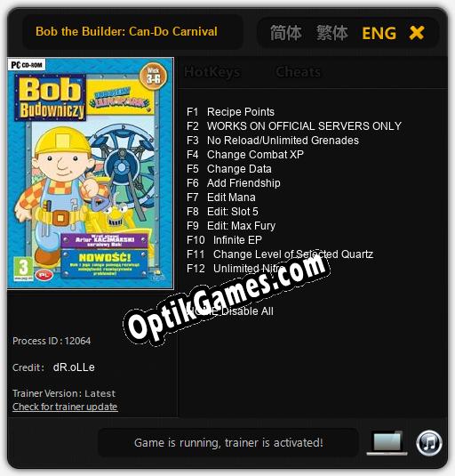 Bob the Builder: Can-Do Carnival: Trainer +12 [v1.6]
