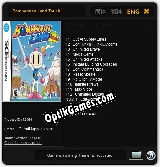 Trainer for Bomberman Land Touch! [v1.0.5]