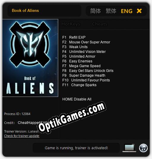 Book of Aliens: TRAINER AND CHEATS (V1.0.38)