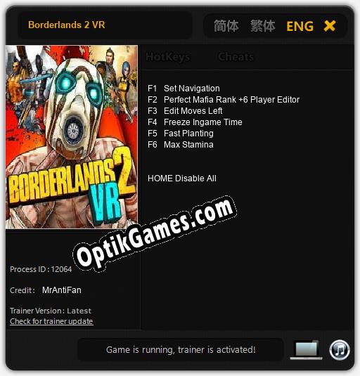 Borderlands 2 VR: Cheats, Trainer +6 [MrAntiFan]