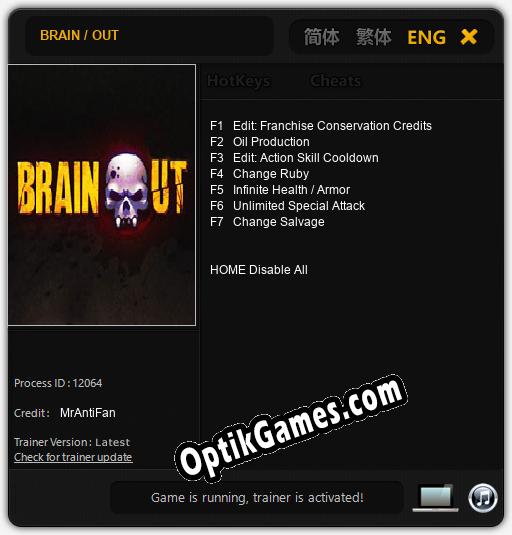 BRAIN / OUT: Trainer +7 [v1.6]