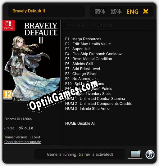 Bravely Default II: Cheats, Trainer +15 [dR.oLLe]