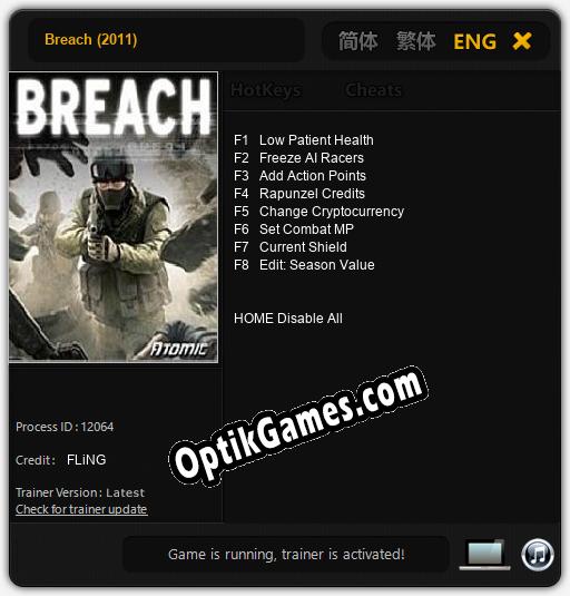 Trainer for Breach (2011) [v1.0.3]