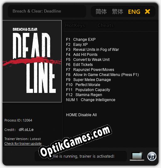 Breach & Clear: Deadline: TRAINER AND CHEATS (V1.0.66)