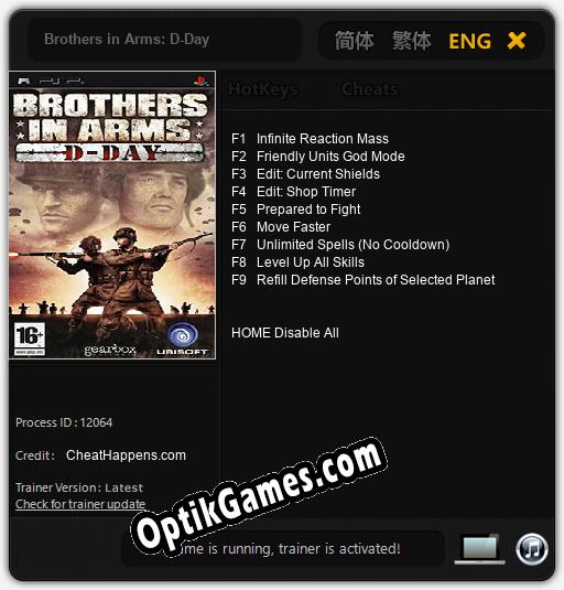 Trainer for Brothers in Arms: D-Day [v1.0.2]