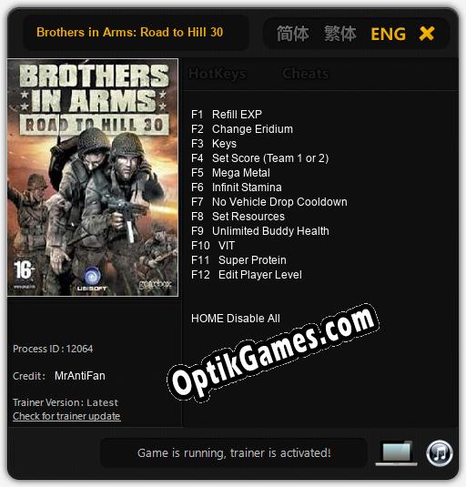 Brothers in Arms: Road to Hill 30: TRAINER AND CHEATS (V1.0.6)