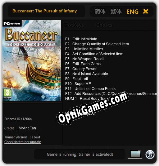 Buccaneer: The Pursuit of Infamy: Trainer +13 [v1.8]