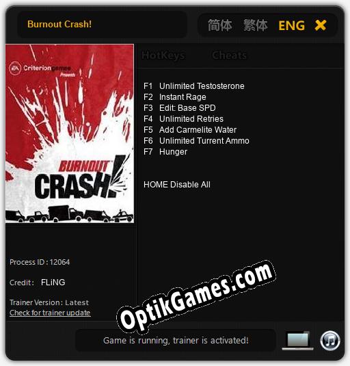 Trainer for Burnout Crash! [v1.0.1]