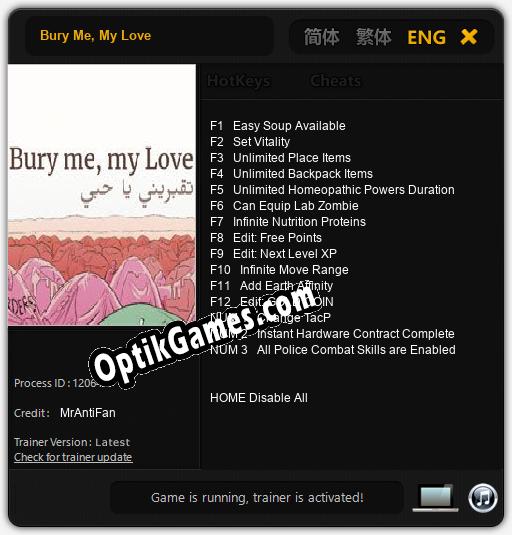 Trainer for Bury Me, My Love [v1.0.6]