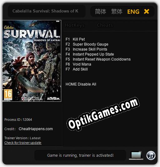 Cabelas Survival: Shadows of Katmai: Cheats, Trainer +7 [CheatHappens.com]