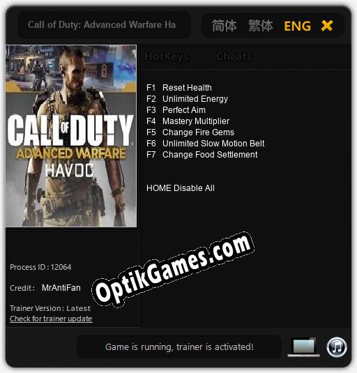 Trainer for Call of Duty: Advanced Warfare Havoc [v1.0.6]