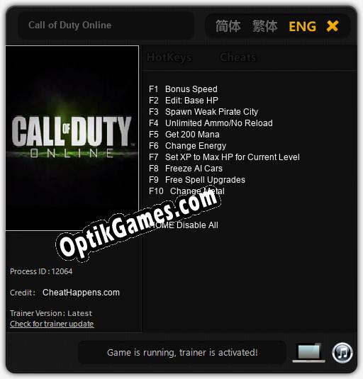 Call of Duty Online: Trainer +10 [v1.6]