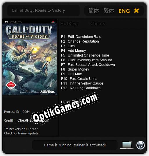 Call of Duty: Roads to Victory: TRAINER AND CHEATS (V1.0.6)