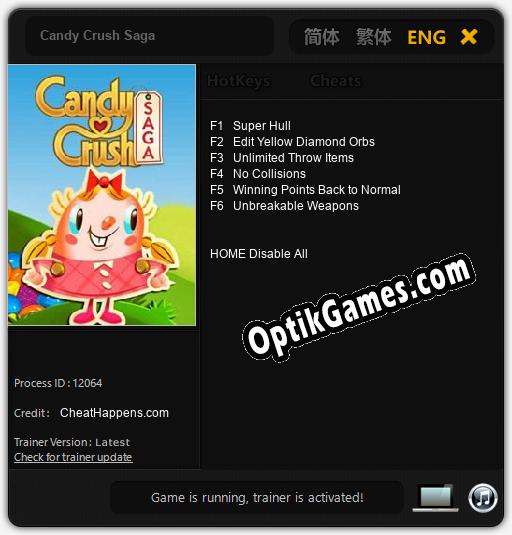 Candy Crush Saga: Trainer +6 [v1.2]