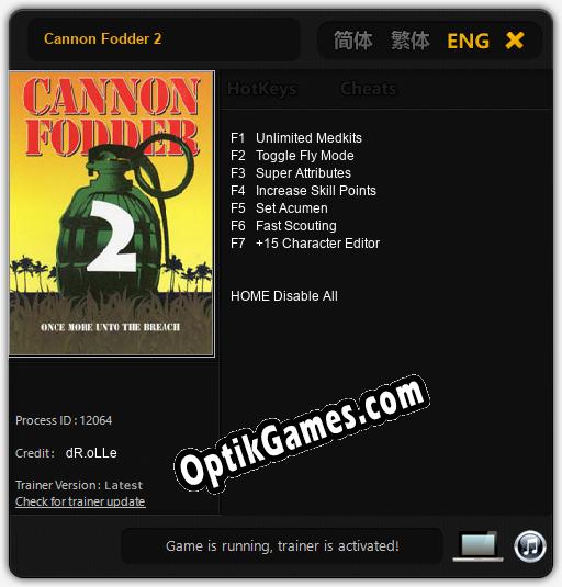 Cannon Fodder 2: TRAINER AND CHEATS (V1.0.51)