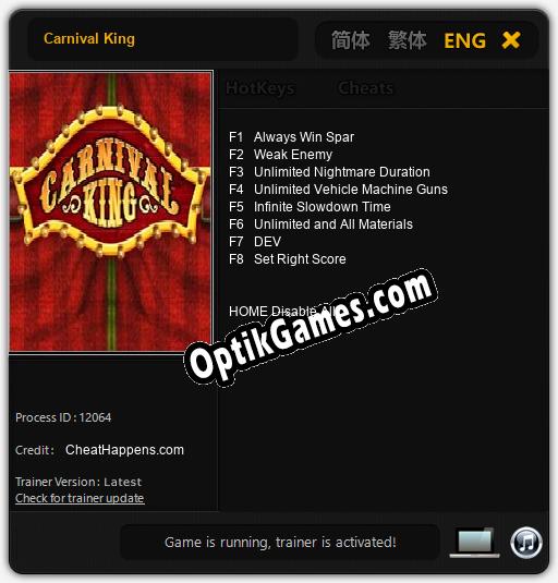 Carnival King: TRAINER AND CHEATS (V1.0.54)