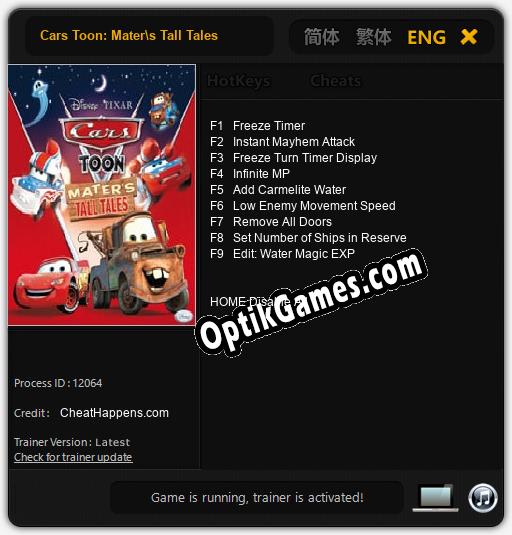 Cars Toon: Maters Tall Tales: TRAINER AND CHEATS (V1.0.53)
