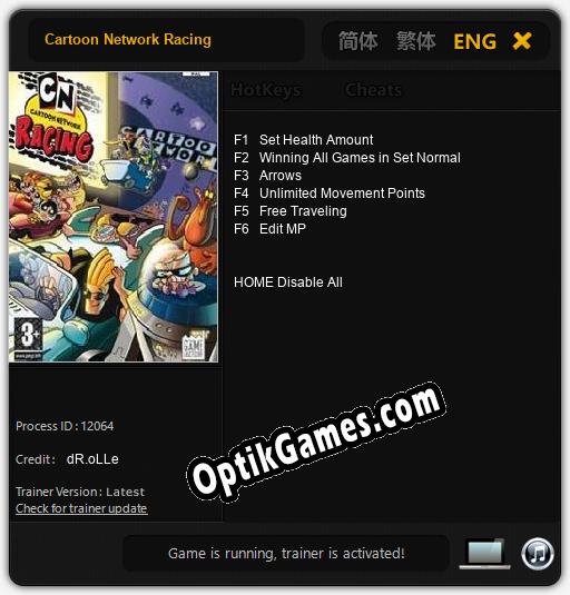 Trainer for Cartoon Network Racing [v1.0.5]