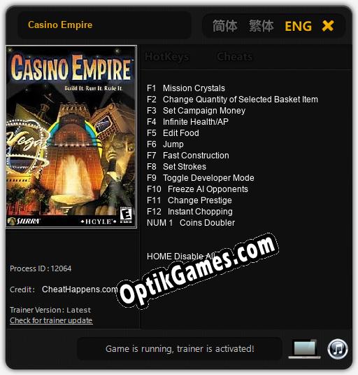 Casino Empire: Cheats, Trainer +13 [CheatHappens.com]