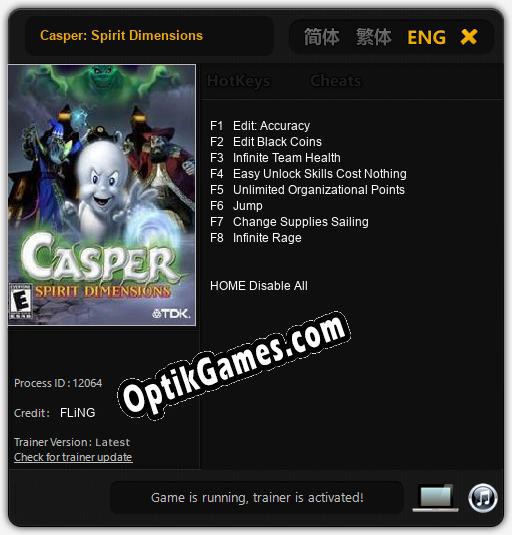 Casper: Spirit Dimensions: TRAINER AND CHEATS (V1.0.29)