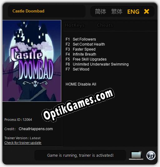Trainer for Castle Doombad [v1.0.1]