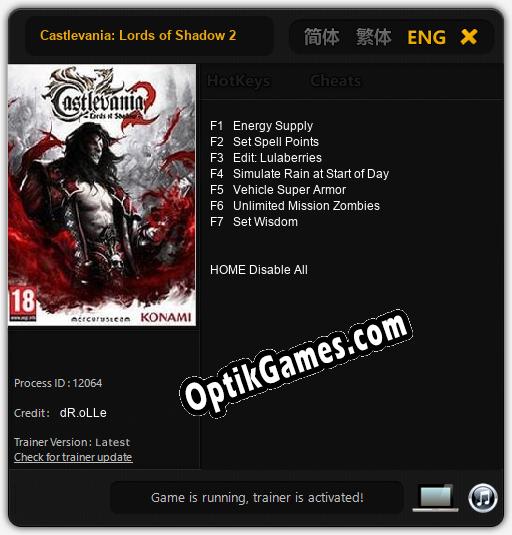 Castlevania: Lords of Shadow 2: Trainer +7 [v1.1]
