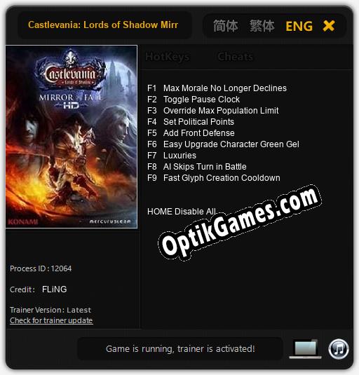 Castlevania: Lords of Shadow Mirror of Fate HD: TRAINER AND CHEATS (V1.0.41)