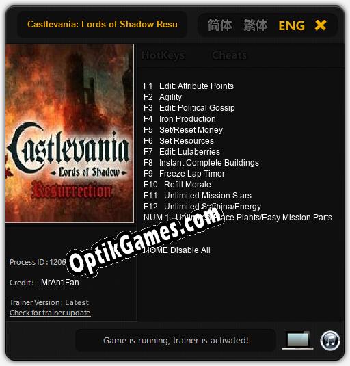 Castlevania: Lords of Shadow Resurrection: Trainer +13 [v1.1]