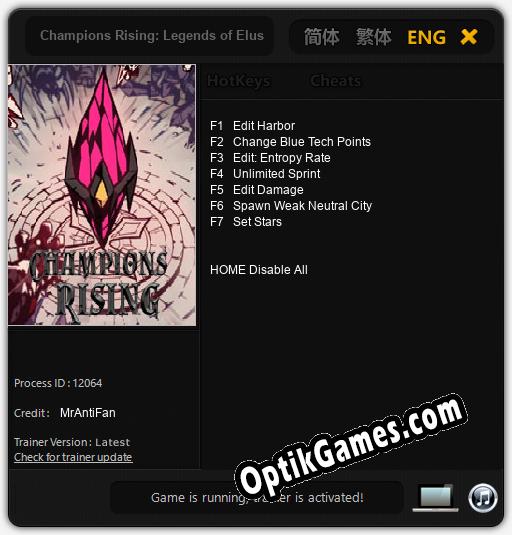 Champions Rising: Legends of Elusia: Cheats, Trainer +7 [MrAntiFan]