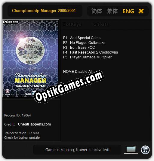 Trainer for Championship Manager 2000/2001 [v1.0.4]