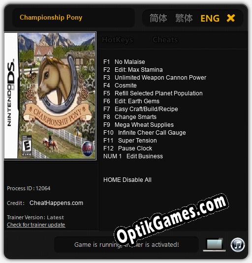 Championship Pony: Trainer +13 [v1.2]