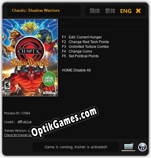 Chaotic: Shadow Warriors: Cheats, Trainer +5 [dR.oLLe]