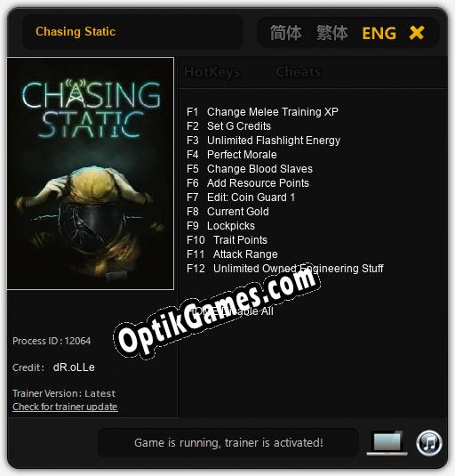 Chasing Static: Trainer +12 [v1.5]