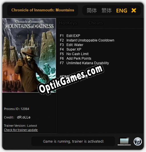 Chronicle of Innsmouth: Mountains of Madness: Trainer +7 [v1.2]